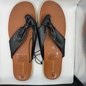 St. John's Bay Black and Tan Women's Sandals